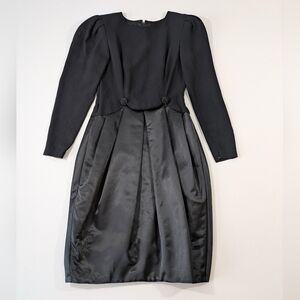 Vintage Morton Myles Union Made Formal Long Sleeve Black Women's Dress Size 4